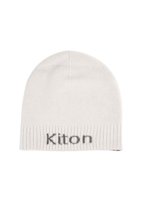 Berretto In Cashmere Bianco Con Logo KITON | UCAPP20K0224F05/001