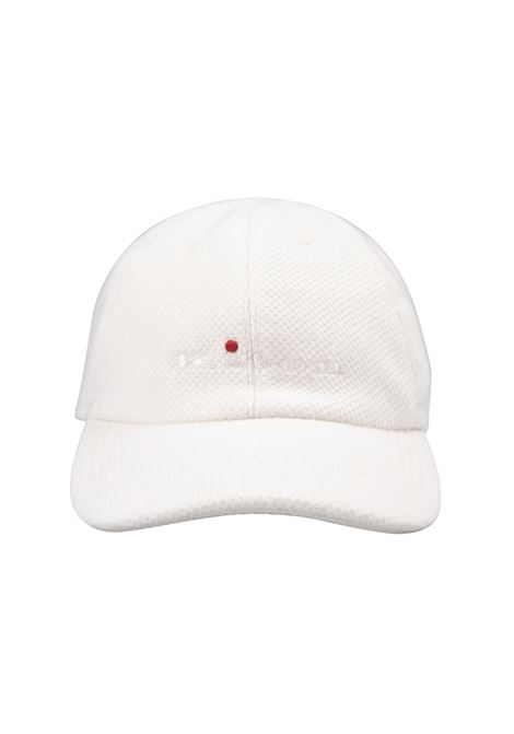 KITON Cappello Da Baseball In Cashmere Bianco Con Logo - KITON