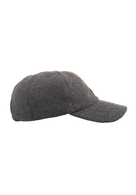 Cappello Da Baseball In Cashmere Grigio Con Logo KITON | UCAPP65K0246F06/000