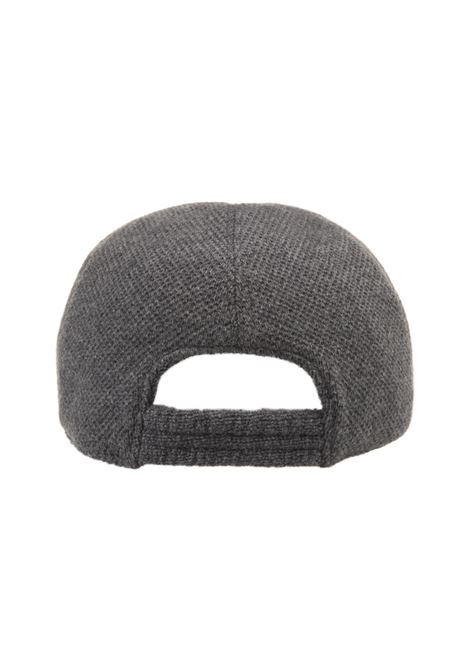 Grey Cashmere Baseball Hat With Logo KITON | UCAPP65K0246F06/000