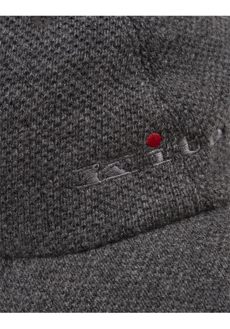 Cappello Da Baseball In Cashmere Grigio Con Logo KITON | UCAPP65K0246F06/000