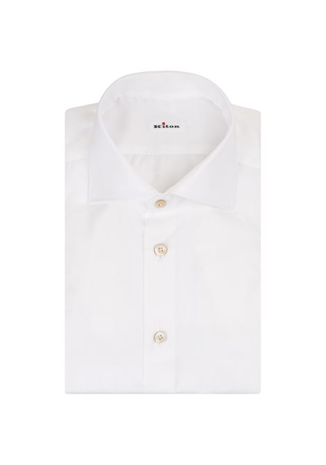 Camicia Classica In Popeline Bianco KITON | UCCH0660001/02S