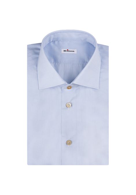 Camicia Classica In Popeline Azzurro KITON | UCCH0660002/01T