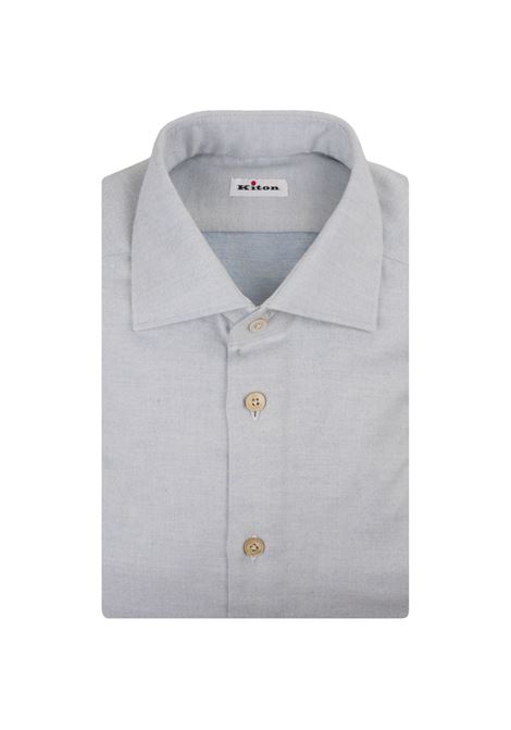 Camicia In Flanella Di Cotone Grigia KITON | UCCH0906101/00D