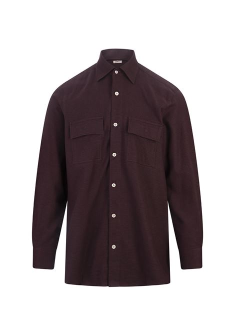 Camicia In Flanella Pied De Poule Rossa KITON | UCRRLH0906308/000