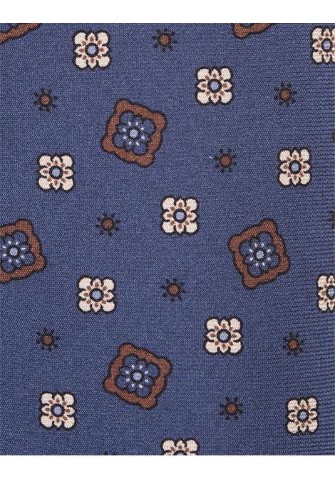 Powder Blue Tie With Contrasting Floral Pattern KITON | UCRVKRC01L1402/000