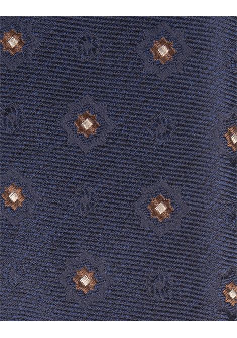 Cravatta Blu Con Pattern Florale a Contrasto KITON | UCRVKRC01L2403/000