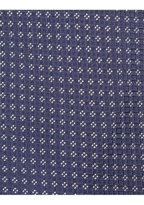 Blue Tie With Checked Pattern and White Micro Pattern KITON | UCRVKRC01L4101/000