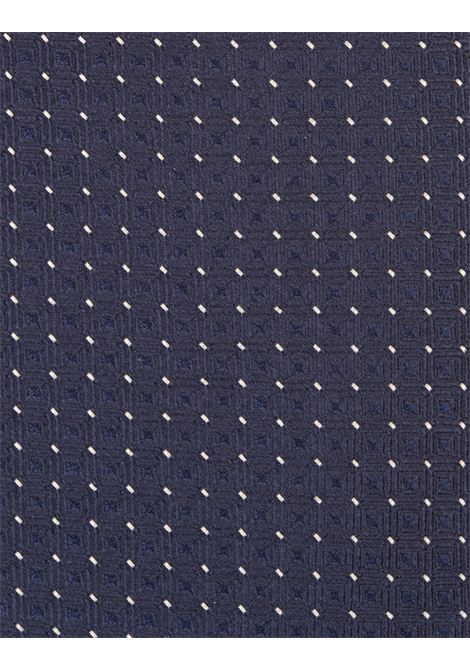 Night Blue Tie With White Micro Pattern KITON | UCRVKRC01L4105/000
