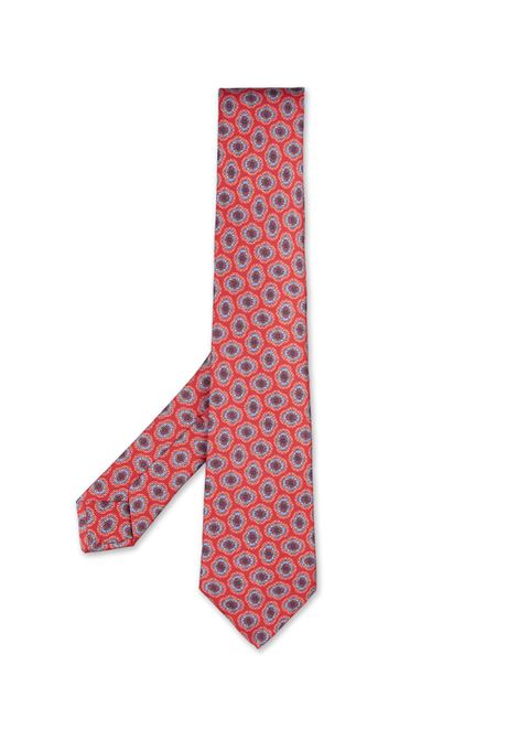 Red Tie With Multicoloured Pattern KITON | UCRVKRC01L4307/001