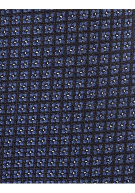 Cravatta Blu Notte Con Micro Pattern Geometrico KITON | UCRVKRC01L5702/000