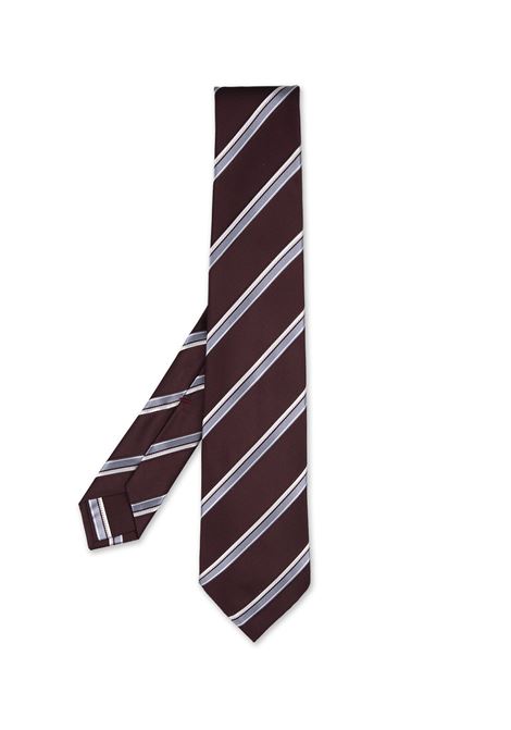 Cravatta Bordeaux Con Motivo a Righe KITON | UCRVKRC01L6307/000