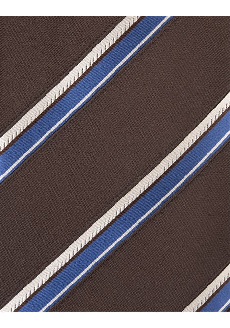 Brown Tie With Striped Pattern KITON | UCRVKRC01L6310/000