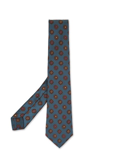 Teal Tie With Multicolored Pattern KITON | UCRVKRC01L8903/000