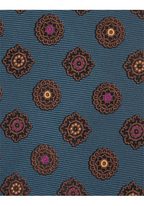 Teal Tie With Multicolored Pattern KITON | UCRVKRC01L8903/000