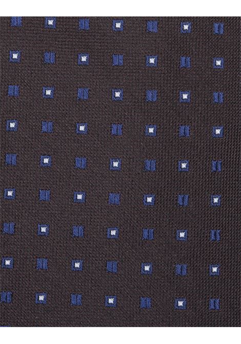 Cravatta Blu Scuro Con Micro Pattern Di Quadratini KITON | UCRVKRC02L0807/000