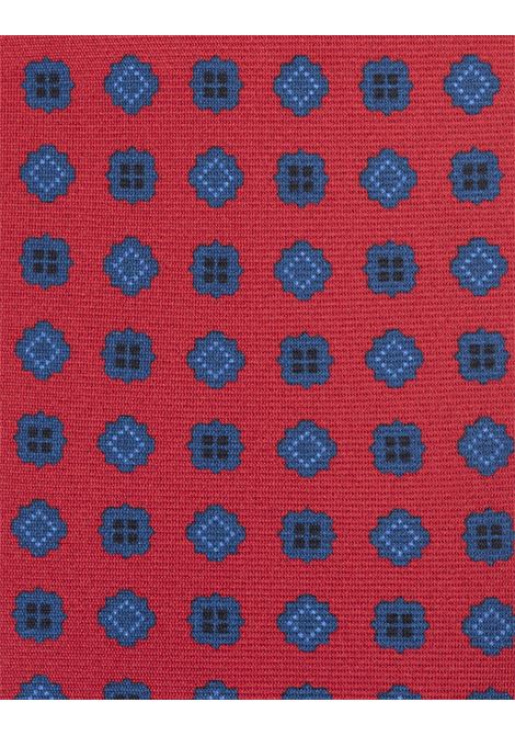 Red Tie With Blue Micro Pattern KITON | UCRVKRC02L1105/001