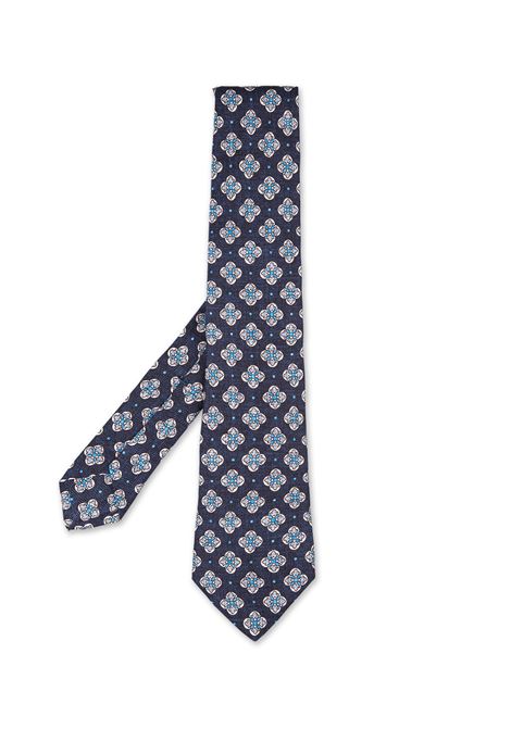 Cravatta In Seta Blu Con Pattern Multicolor KITON | UCRVKRC02L4902/000