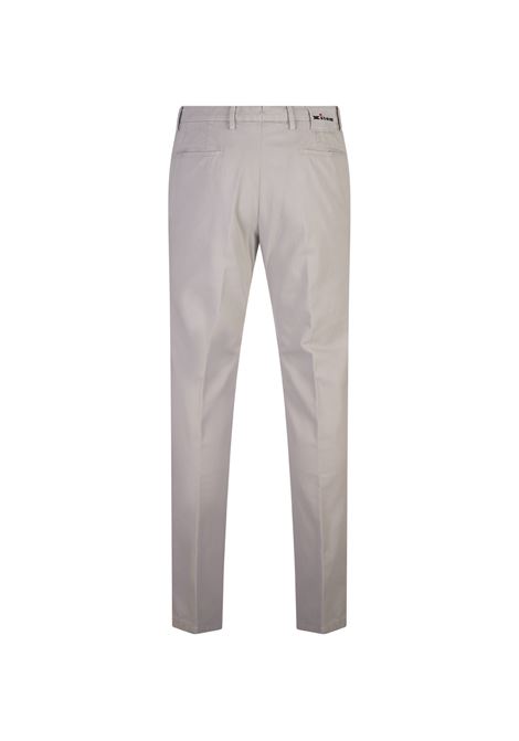 Pantaloni Straight-Leg In Cotone e Cashmere Grigio KITON | UFPP79K0102F01/000