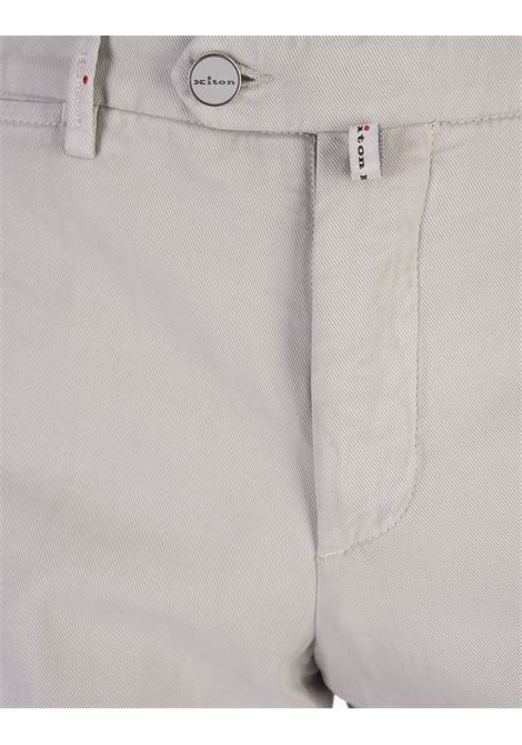 Pantaloni Straight-Leg In Cotone e Cashmere Grigio KITON | UFPP79K0102F01/000