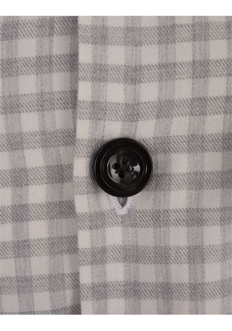 White Shirt With Grey Check Pattern KITON | UMC016H0903301/000