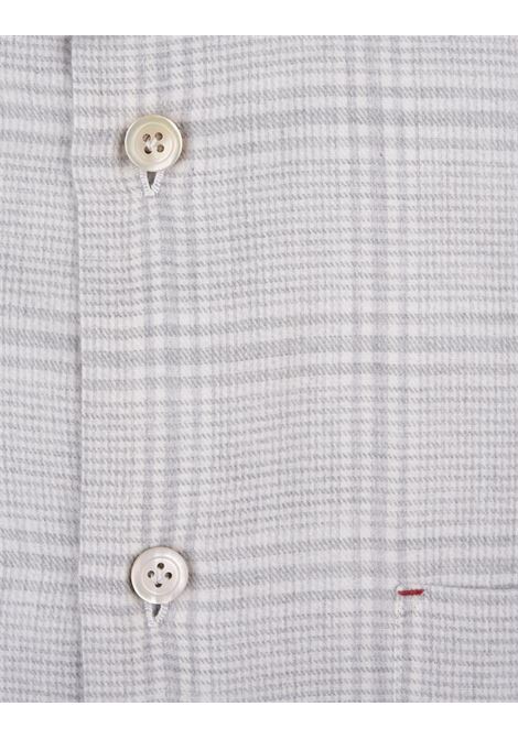 Camicia Nerano In Flanella Pied-De-Poule Grigia KITON | UMCNERH0903302/000