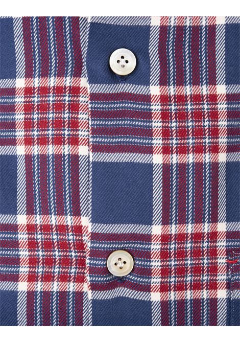 Camicia a Quadri Rossa e Blu KITON | UMCNERH0909907/000