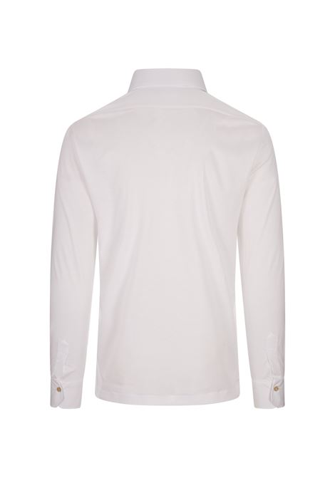 Polo A Maniche Lunghe In Jersey Bianco KITON | UMCPOSK06R4912/01S