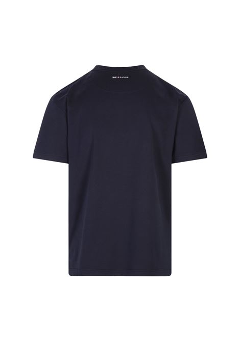 T-Shirt Classica Blu Scuro Con Logo Dietro KITON | UMK041103/003