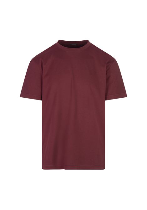 Dark Red Classic T-Shirt With Back Logo KITON | UMK041106/002