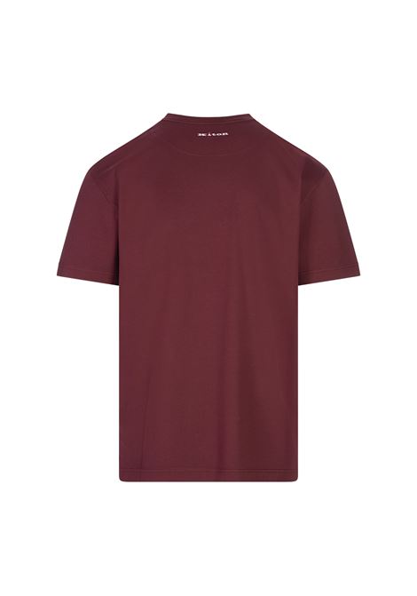 T-Shirt Classica Rosso Scuro Con Logo Dietro KITON | UMK041106/002