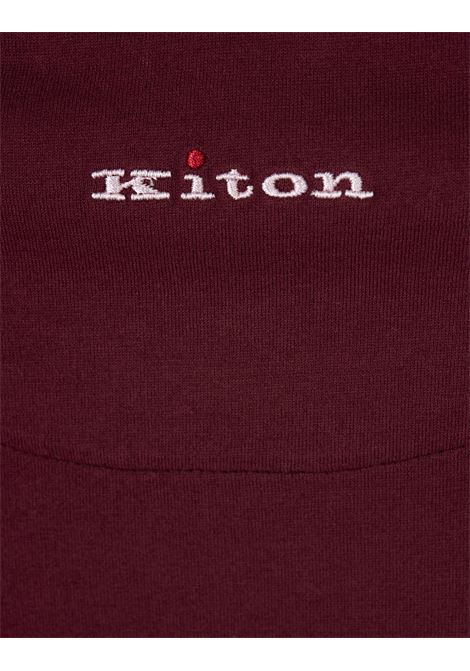 T-Shirt Classica Rosso Scuro Con Logo Dietro KITON | UMK041106/002