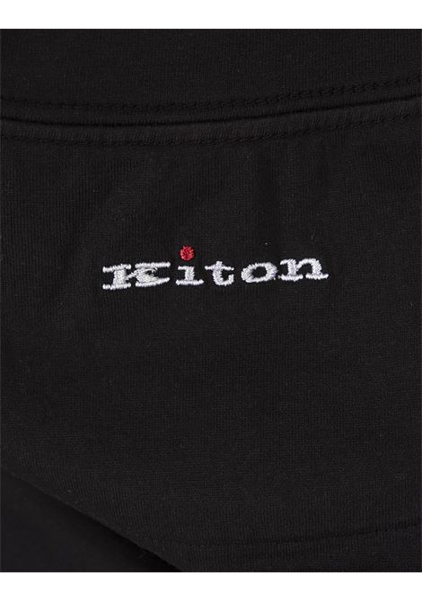 T-Shirt Classica Nera Con Logo Dietro KITON | UMK041108/002