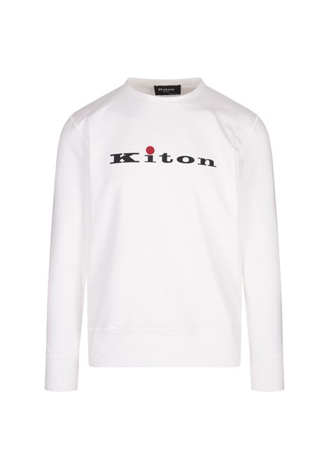 White Crew Neck Sweatshirt With Logo KITON | UMK041201/003