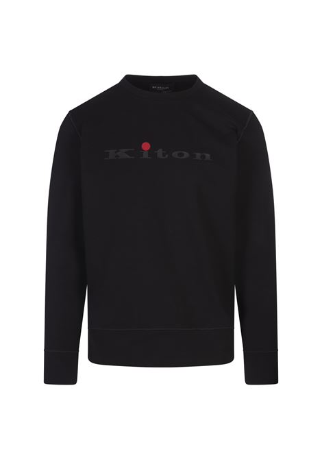 Felpa Girocollo Nera Con Logo KITON | UMK041203/004