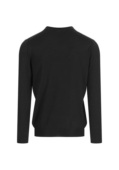 Pullover Scollo a V In Seta e Cashmere Antracite KITON | UMKXX011091/001