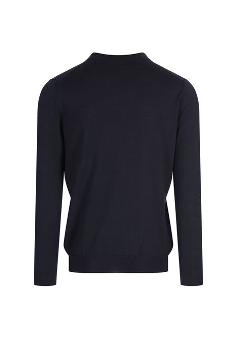 Pullover Scollo a V In Seta e Cashmere Blu KITON | UMKXX01K4/000