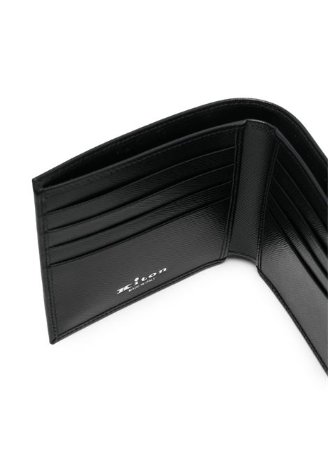 Black Bi-Fold Wallet With Silver Logo KITON | UPEA015N0100301/00O