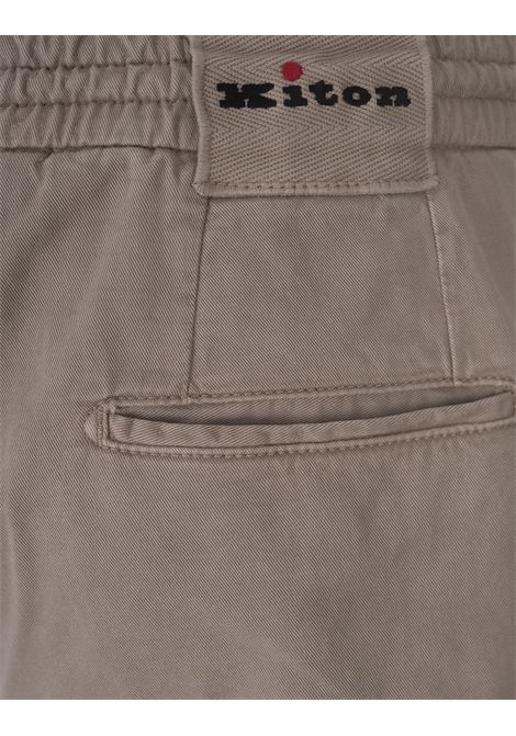 Taupe Trousers With Elasticised Waistband KITON | UPLACK0108F05/001