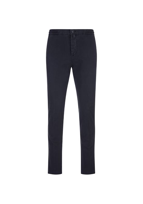 Dark Blue Trousers With Elasticised Waistband KITON | UPLACK0108F09/000