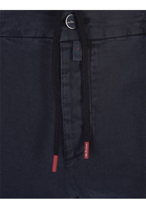 Dark Blue Trousers With Elasticised Waistband KITON | UPLACK0108F09/000