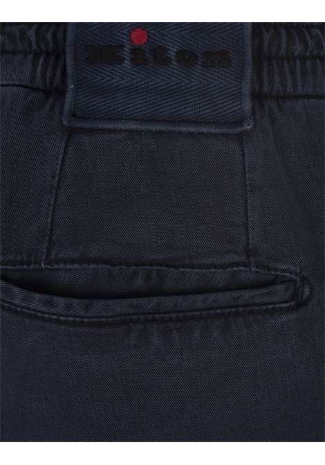 Dark Blue Trousers With Elasticised Waistband KITON | UPLACK0108F09/000