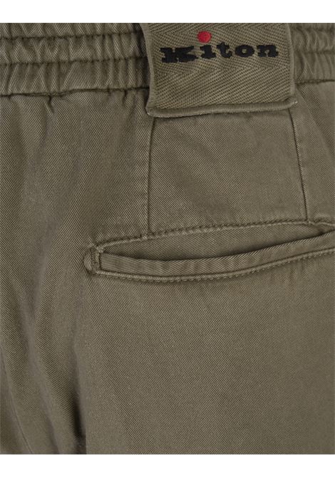 Khaki Trousers With Elasticised Waistband KITON | UPLACK0108F13/000