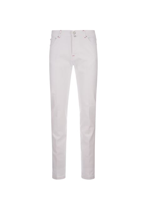 KITON Jeans Slim Fit In Denim Bianco - KITON