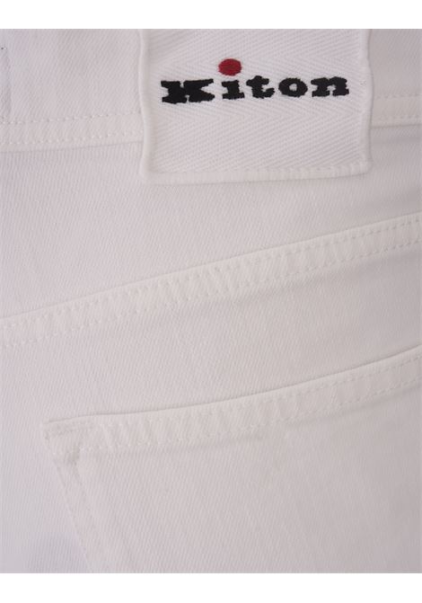 Jeans Slim Fit In Denim Bianco KITON | UPNJSMK0112F10/003