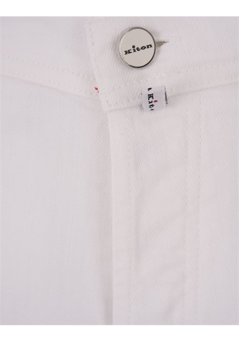 Slim Fit Jeans In White Denim KITON | UPNJSMK0112F10/003