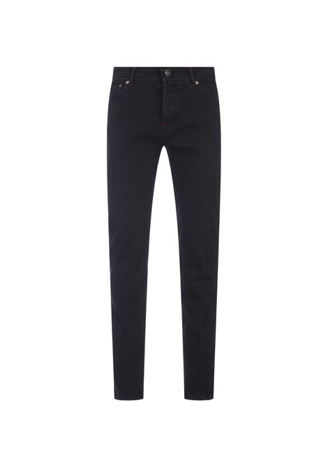 KITON Jeans Slim Fit In Denim Nero - KITON