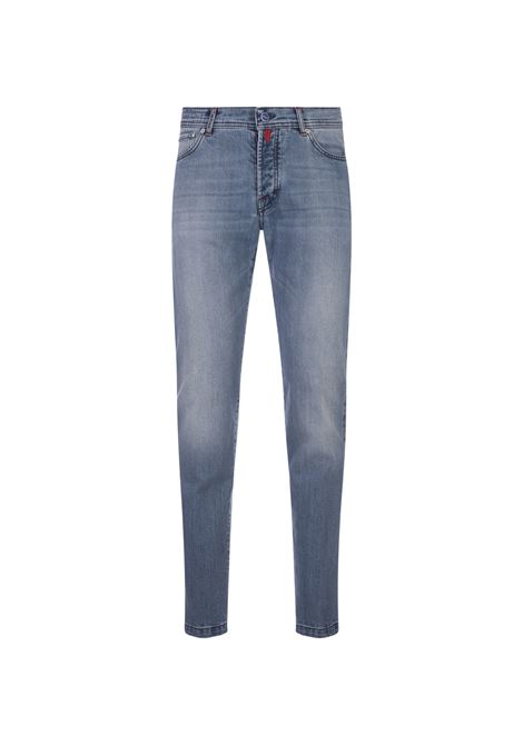 KITON Jeans Slim Fit In Denim Blu Chiaro - KITON