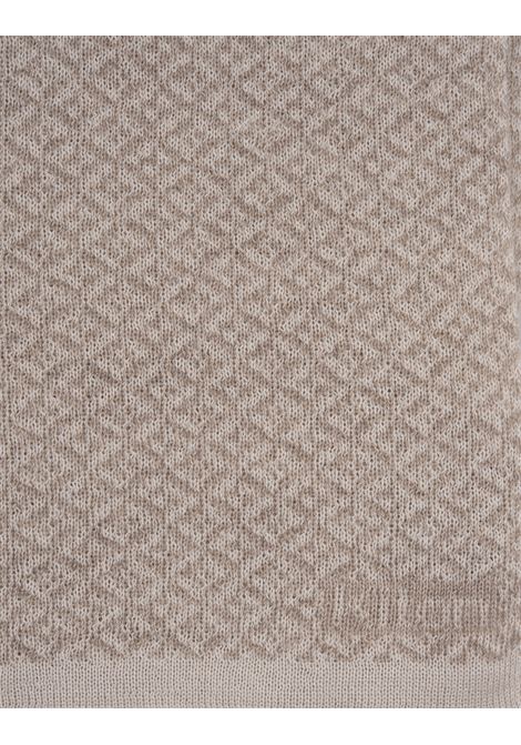 Beige Cashmere Scarf With Jacquard Pattern KITON | USCIACK0242F02/000