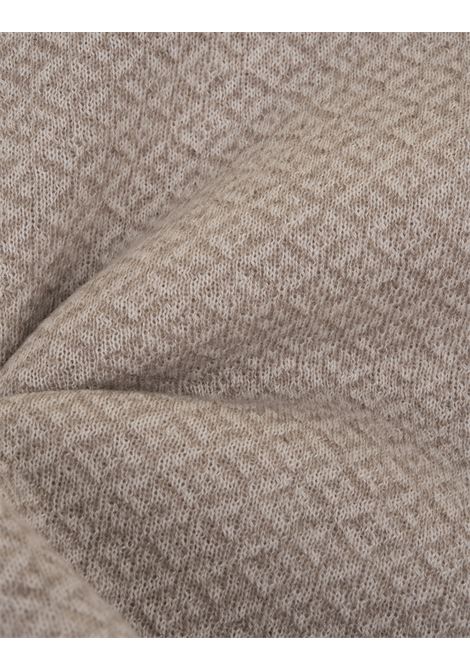 Beige Cashmere Scarf With Jacquard Pattern KITON | USCIACK0242F02/000